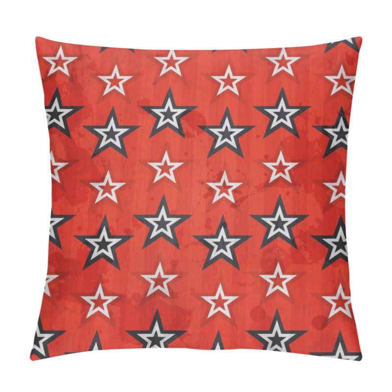 Personality  Revolution Stars Seamless Pattern With Grunge Effect Pillow Covers