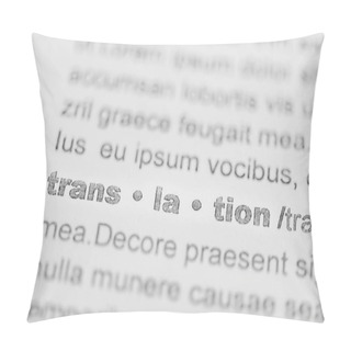 Personality  Close Up Of Word Translation In Text Pillow Covers