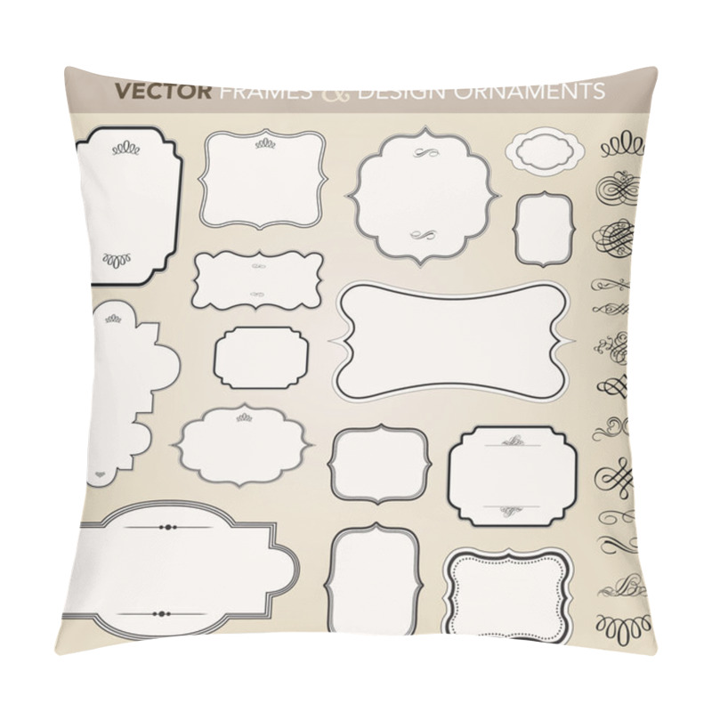 Personality  Vector Ornate Frame and Ornament Set pillow covers