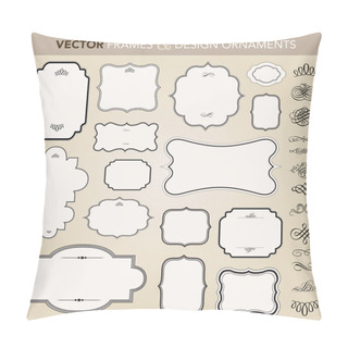 Personality  Vector Ornate Frame And Ornament Set Pillow Covers