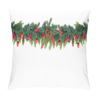 Personality  Christmas Garland On White Pillow Covers