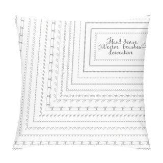 Personality  Set Of Hand Drawn Decorative Brushes Pillow Covers