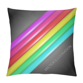 Personality  Rainbow Gradient Lines - Vector Illustrations Pillow Covers