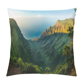 Personality  Panoramic View Of Kalalau Valley Kauai Pillow Covers