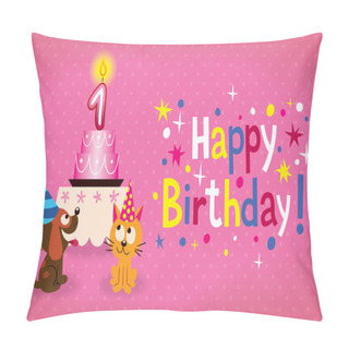 Personality  Happy First Birthday Pillow Covers
