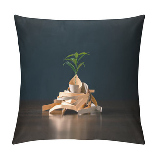 Personality  Embrace Eco-consciousness Of Our Time With This Captivating Image Showcasing The Concept Of Saving World Through Recycling Paper Trees. Join The Environmental Movement By Promoting Sustainability. Pillow Covers