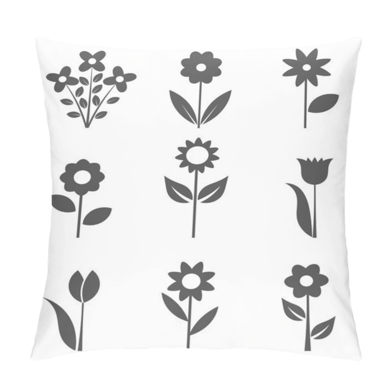 Personality  Flowers icons pillow covers