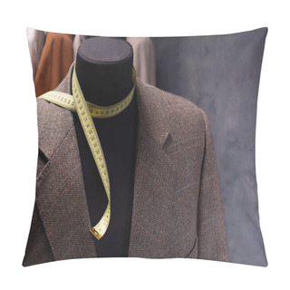 Personality  Blazer Jacket On Male Tailor Mannequin, Creative Concept Of Clothes Atelier Pillow Covers
