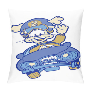 Personality  CARTOON DOG DRIVING CAR Pillow Covers