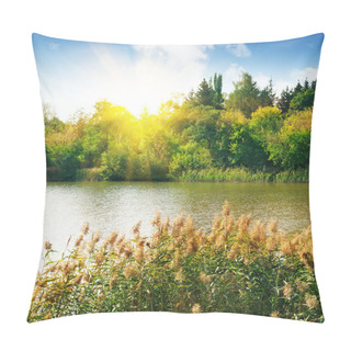 Personality  Forest Lake In The Rays Of Dawn Pillow Covers
