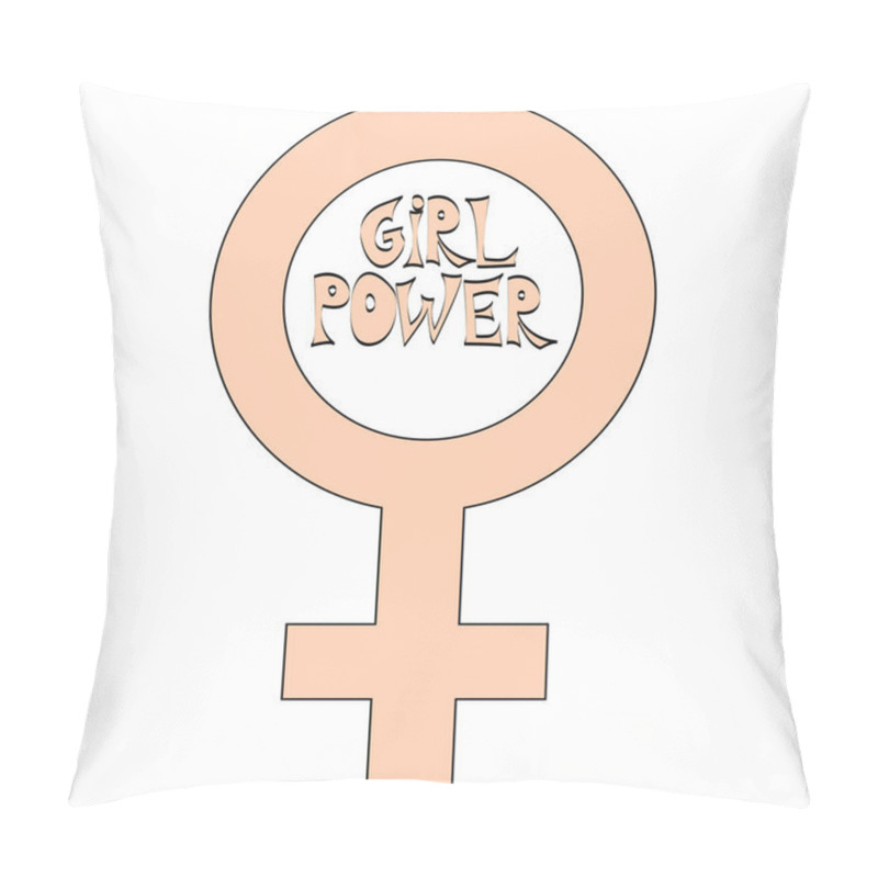 Personality  Women resist symbol. Woman fist. Concept Venus. pillow covers