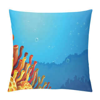 Personality  Scene With Coral Reef Under The Ocean Pillow Covers