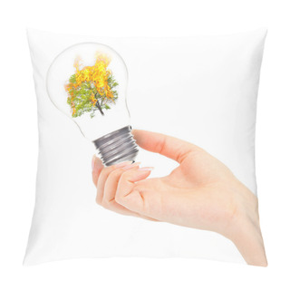 Personality  Light Bulb With Burning Tree Inside In Hand Pillow Covers