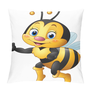 Personality  Cartoon Bee Waving Hand Pillow Covers
