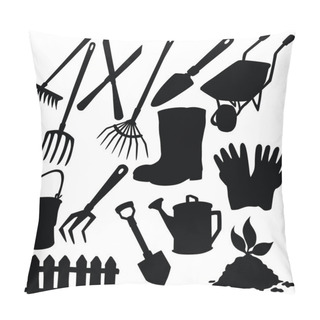 Personality  Vector Silhouette Of Garden Supplies Pillow Covers