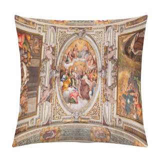 Personality  ROME, ITALY - MARCH 26, 2015: The Ceiling Fresco The Gloria Di San Canuto By Alessandro Francesci 1686 In Side Chapel Of Church Chiesa Di Santa Maria In Transpontina. Pillow Covers