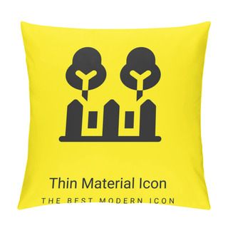 Personality  Backyard Minimal Bright Yellow Material Icon Pillow Covers