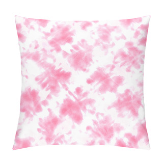 Personality  Tie Dye Shibori Seamless Pattern. Watercolor Hand Painted Pink Ornamental Elements On White Background. Watercolour Abstract Texture. Print For Textile, Fabric, Wallpaper, Wrapping Paper. Pillow Covers