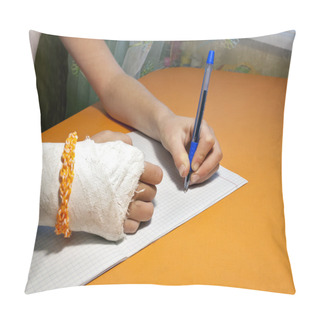Personality  Girl Writes With His Left Hand Pillow Covers