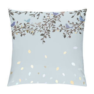 Personality  Birds Sitting In Autumn Tree Pillow Covers