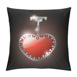 Personality  Vector Jewel Heart. Vector Illustration. Pillow Covers