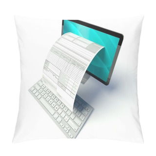 Personality  Desktop Computer Screen, Tax Form Or Invoice Pillow Covers