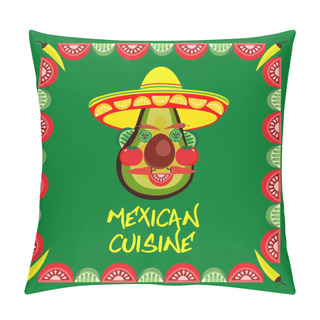 Personality  Mexican Cuisine Menu Template Pillow Covers