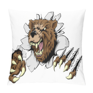 Personality  Bear Ripping Through Background Pillow Covers