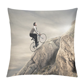 Personality  Businessman Riding A Bike Pillow Covers