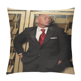 Personality  Businessman In A Black Suit Pillow Covers