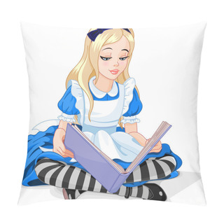 Personality  Alice Reading A Book Pillow Covers