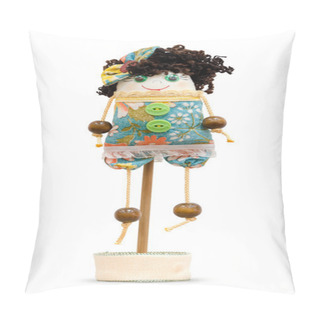 Personality  Handmade Doll Soft Toy Isolated Funny Girl On The Stand Pillow Covers