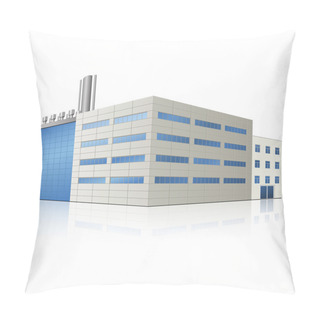 Personality  Factory Building With Offices And Production Facilities Pillow Covers