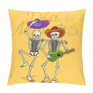 Personality  Illustration Of Funny Skeletons Pillow Covers