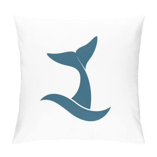 Personality  Whale In Sea Wave Graphic Icon. Tail Whale Sign Isolated On White Background. Sea Life Symbol. Logo. Vector Illustration Pillow Covers