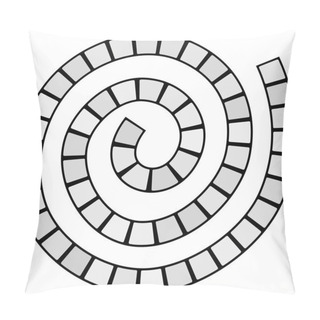 Personality  Abstract Futuristic Spiral Maze, Pattern Template For Children's Games, Grey Squares Black Contour Isolated On White Background. Vector Illustration Pillow Covers