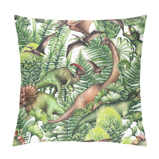 Personality  Group Of Watercolor Dinosaurs Pillow Covers