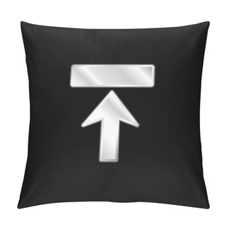 Personality  Arrow Upward To Rectangle Shape Silver Plated Metallic Icon Pillow Covers