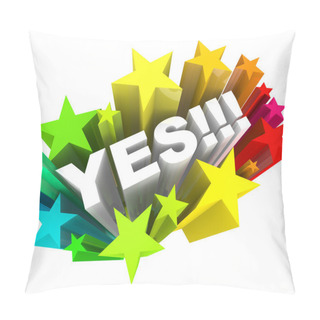 Personality  Yes Word And Stars - Agreement And Excitement Pillow Covers