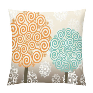 Personality  Vector Set Of Spiral Pattern Tree Pillow Covers