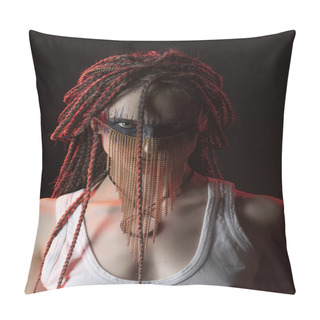 Personality  Beautiful Young Slim Girl With A Creative Make-up And Hairstyle  Pillow Covers