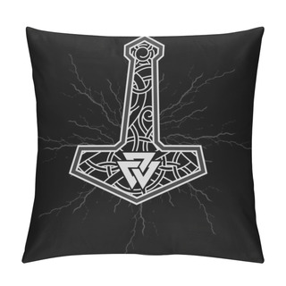 Personality  Thors Hammer - Mjolnir And The Scandinavian Ornament Pillow Covers