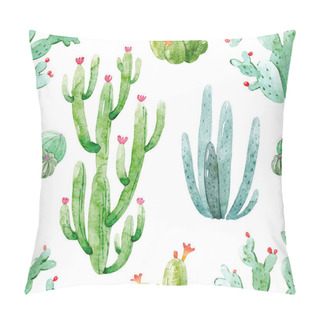 Personality  Watercolor Cactus Vector Pattern Pillow Covers