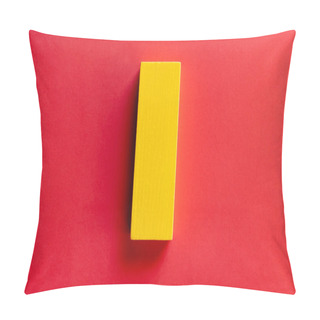 Personality  Top View Of Rectangular Yellow Block On Red Background Pillow Covers