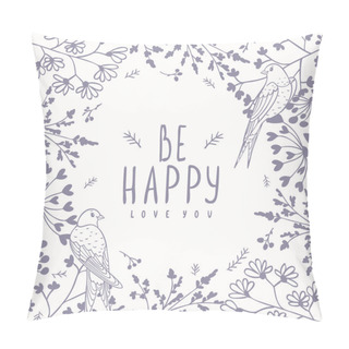 Personality  Background Flowers And Swallows Pillow Covers