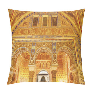 Personality  Horseshoe Arches Ambassador Room Alcazar Royal Palace Seville Sp Pillow Covers