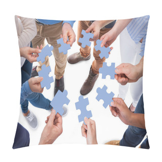 Personality  Group Of People Connecting Puzzle Pieces Pillow Covers