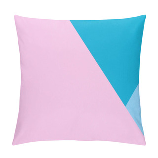 Personality  Paper Pink, Blue, Pastel Empty Background, Geometrically Located. Color Blank For Presentations, Copy Space. Pillow Covers