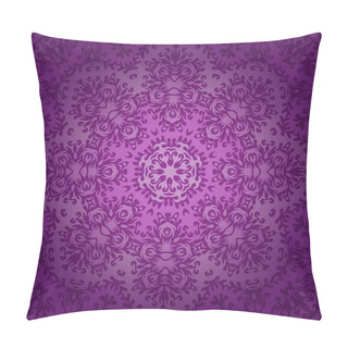 Personality  Lace Circle Oriental Ornament, Ornamental Doily Pattern On Viole Pillow Covers