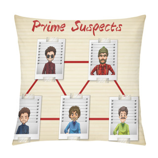 Personality  Photos Of Men Being Prime Suspect Pillow Covers